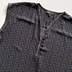 Tamara H. Black & White Zipper Front Blouse Size 1X